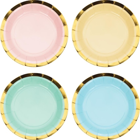 Omg 7 in. Pastel Celebrations Assorted Dessert Plates, 96PK OM3517757